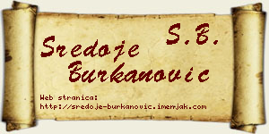 Sredoje Burkanović vizit kartica